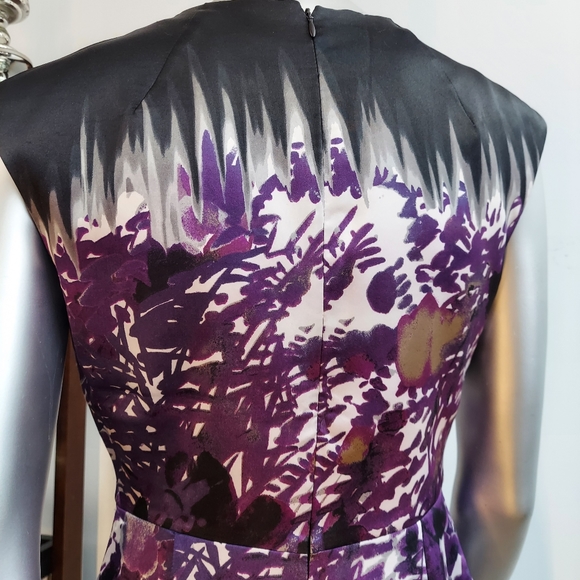 Tahari Sleeveless Dress, Black & Purple, sz 4 - Picture 8 of 14